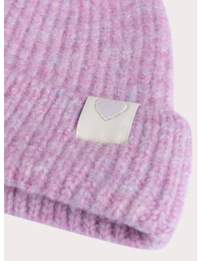 Bonnet violet chiné pour fille