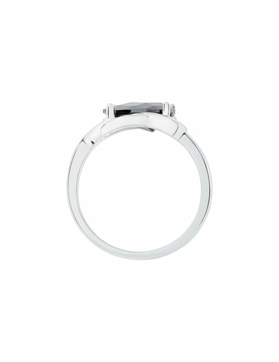 Bague CLEOR en Argent 925/1000, Verre Noir et Oxyde