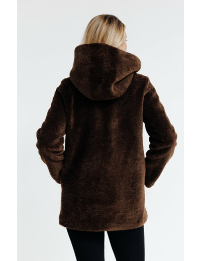 Manteau En Fausse Fourrure À Capuche