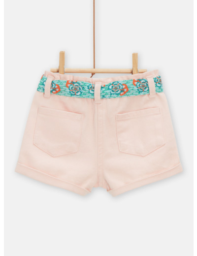 Short en denim rose pour bébé fille