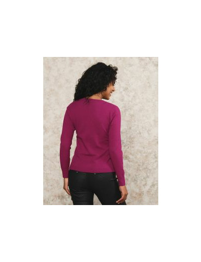 Pull fin laine fushia