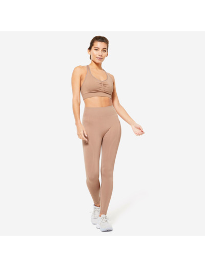 Legging seamless effet push up femme marron