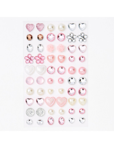 Boucles d’oreilles autocollantes tons de rose Claire's Club - Lot de 30