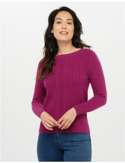 Pull col bateau prune