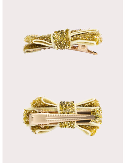 Lot de 4 barrettes dorées festives pour filles