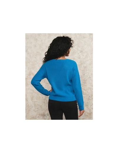 Pull mélange laine bleu