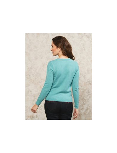 Pull fin laine vert