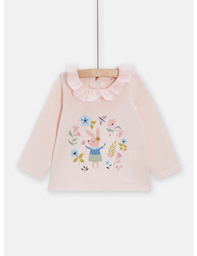 Blouse rose à animation fantaisie pour bébé fille