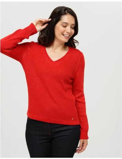 Pull irisé rouge