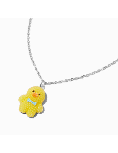 Collier à pendentif poussin bulle jaune