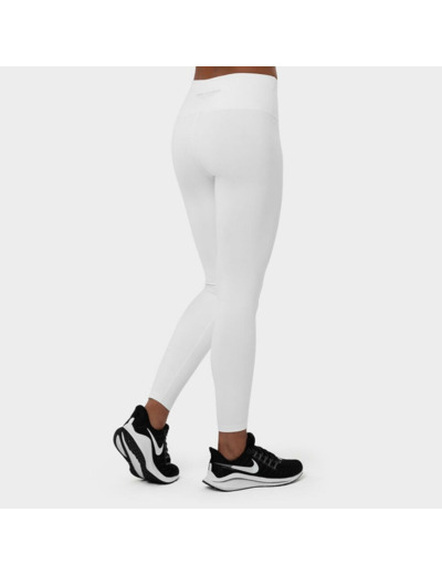 Leggings sport taille mi-haute Fitness Femme Run Blanc