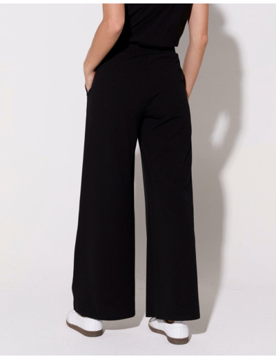 Pantalon 7/8 large uni NOIR Femme