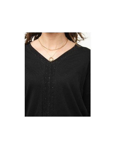 Pull chic noir irisé