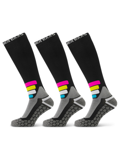 Chaussettes de ski Poederbaas Compression Technical Pro Merino 3-pack Noir