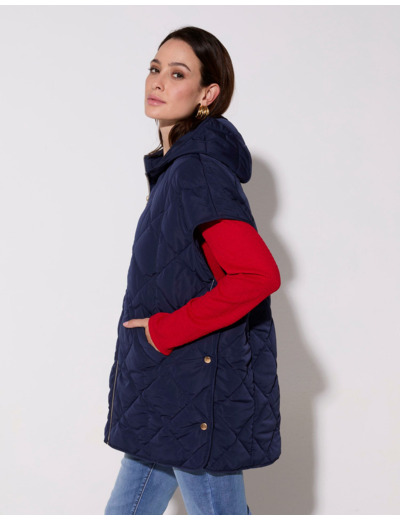 Manteau mi-long uni MARINE Femme