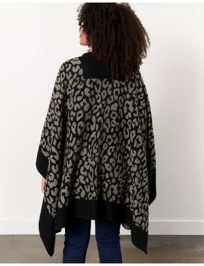 Cape imprimé léopard NOIR Femme