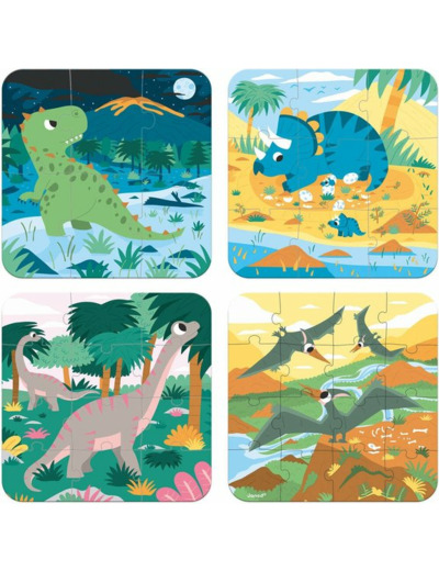 Coffret 4 puzzles Dinosaures