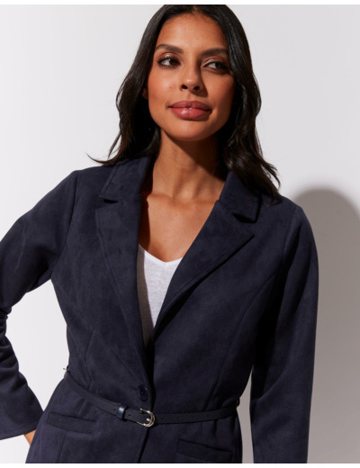 Veste tailleur courte unie MARINE Femme