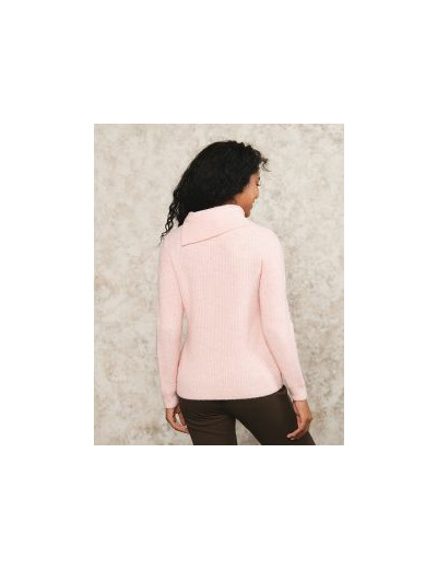 Pull rose col montant