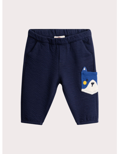 Pantalon bleu minuit en molleton pour bébé garçon