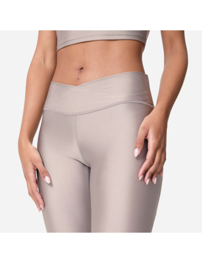 Legging de Fitness Brillant pour Femme - Gris