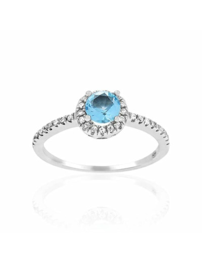 Bague CLEOR en Argent 925/1000 et Oxyde Bleu