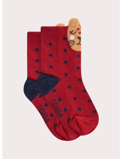 Chaussettes rouges animées pour bébé fille