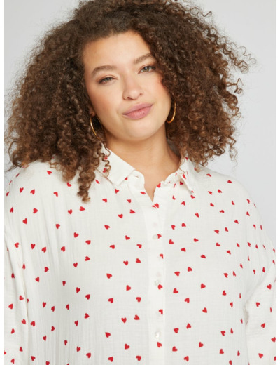 Chemise en gaze de coton - Rouge