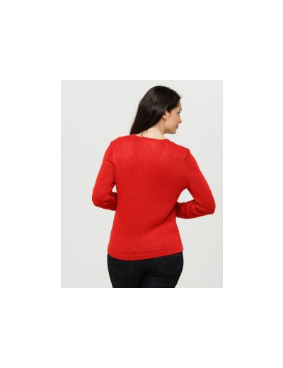 Pull irisé rouge