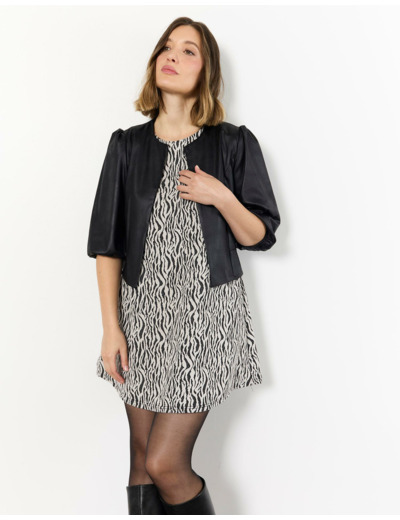 Veste courte unie NOIR Femme