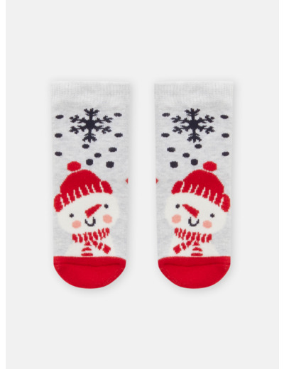 Chaussettes gris chiné noël pour bébé garçon