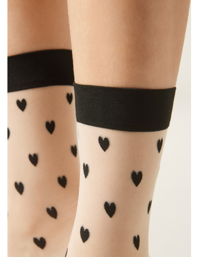 Chaussettes à motif cœurs intégral