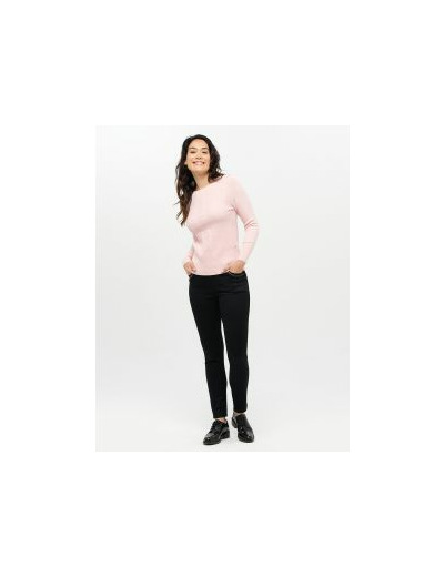 Pull col bateau rose