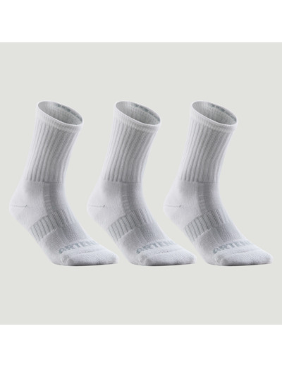 CHAUSSETTES DE TENNIS HAUTES DECATHLON RS 500 BLANC LOT DE 3