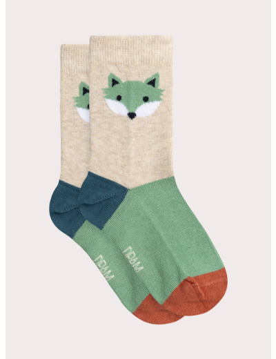 Chaussettes colorées à motif renard pour garçon