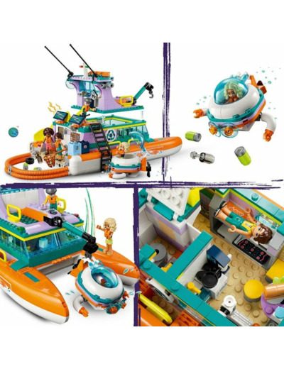 Bateau de sauvetage en mer Lego Friends 41734