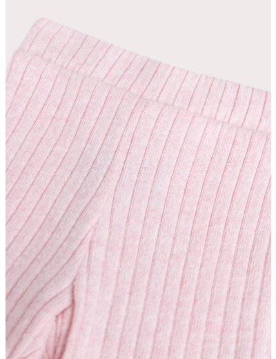 Legging rose chinée en côte pour bébé fille