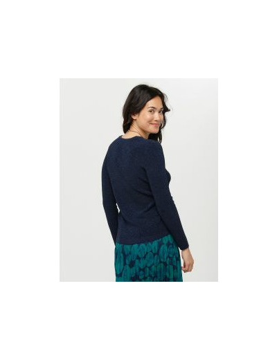 Pull irisé bleu marine