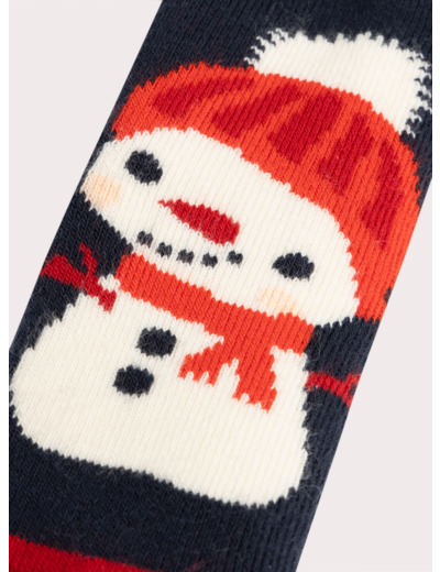 Chaussettes antidérapantes motif bonhomme de neige pour bébé garçon