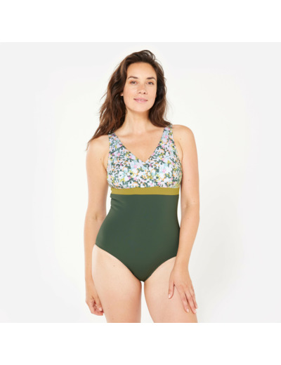 Maillot de bain 1 pièce forte poitrine natation Femme - Mia all mini vert