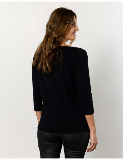 Pull fin à motifs NOIR Femme