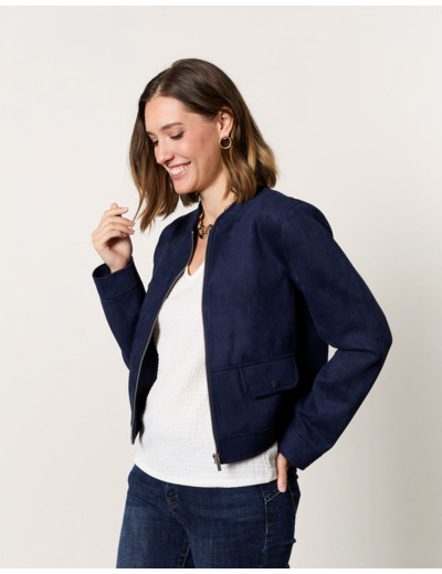 Veste courte unie MARINE Femme