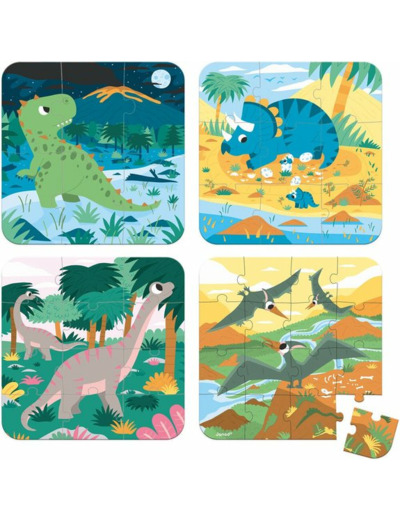 Coffret 4 puzzles Dinosaures