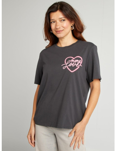 T-shirt à manches courtes - Saint-valentin - Noir