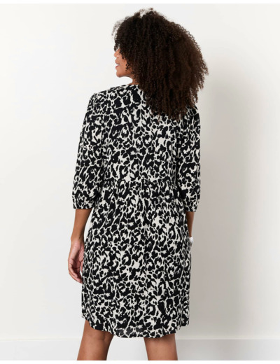 Robe courte imprimé léopard NOIR