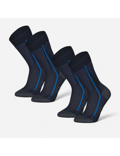 Chaussettes de randonnée chaudes, MH500 Mountain Mid bleu