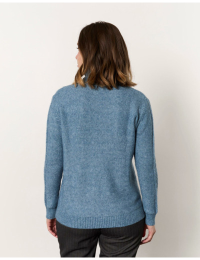 Pull épais uni BLEU Femme