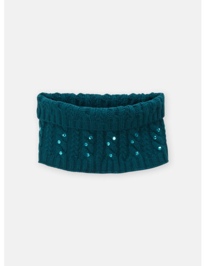 Snood en tricot bleu canard pour fille