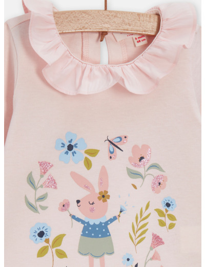 Blouse rose à animation fantaisie pour bébé fille