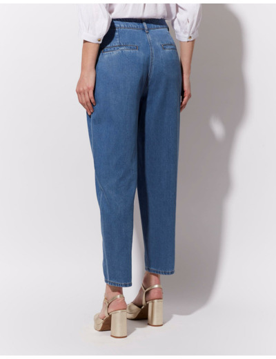 Pantalon cropped rond uni BLEU CLAIR Femme